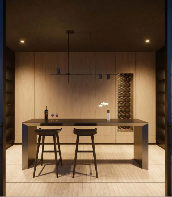 Vinoteca privada con cava de vinos